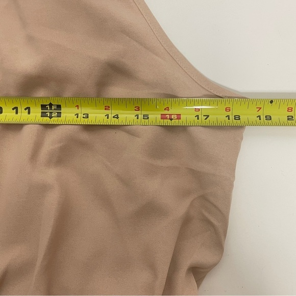 Boutique XL Women’s 2 Piece Outfit Top & Skirt Tie One Shoulder Cropped Beige - Picture 7 of 12